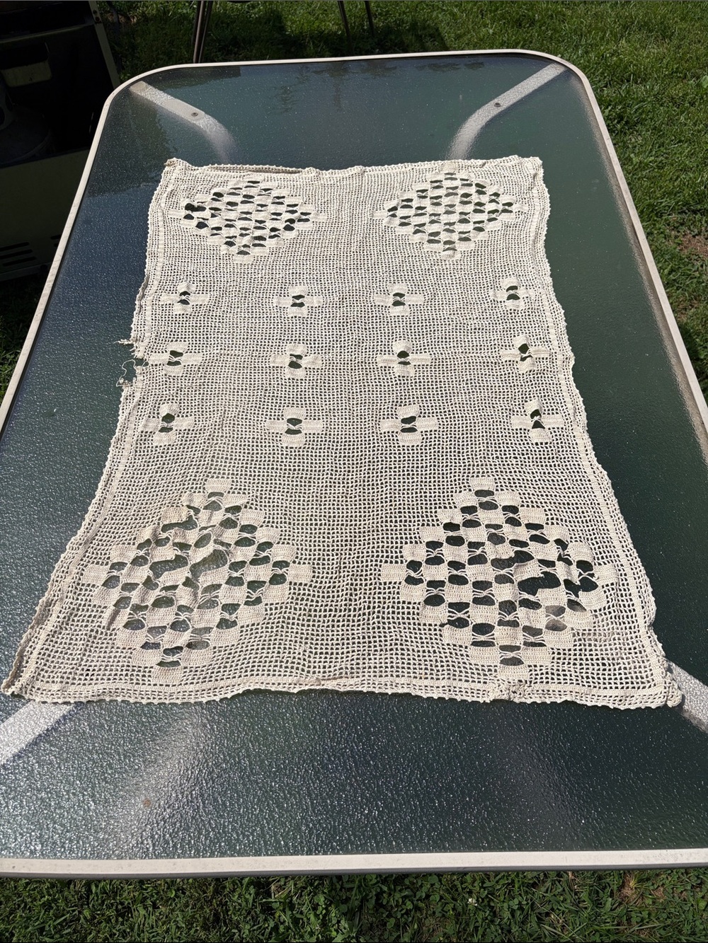 Vintage Crochet Centerpiece Furniture Cover handmade